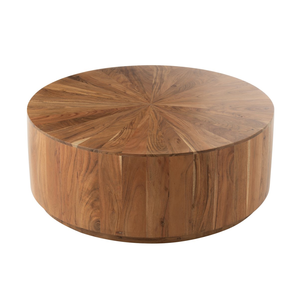 Table basse J-Line ronde en bois d'acacia/MDF naturel