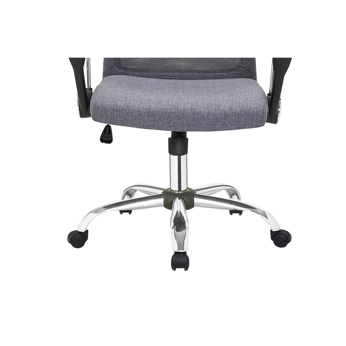 Chaise de bureau grise avec revêtement en résille et tissu