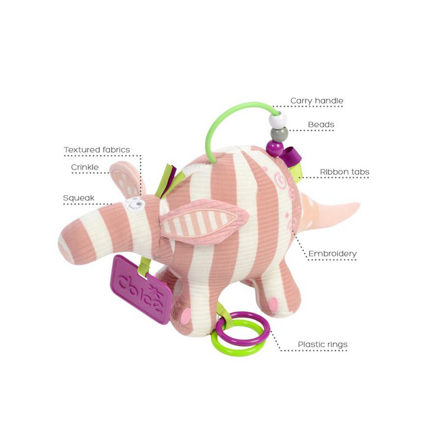 Dolce Primo peluche d'activité fourmi ours Alice - 18 cm