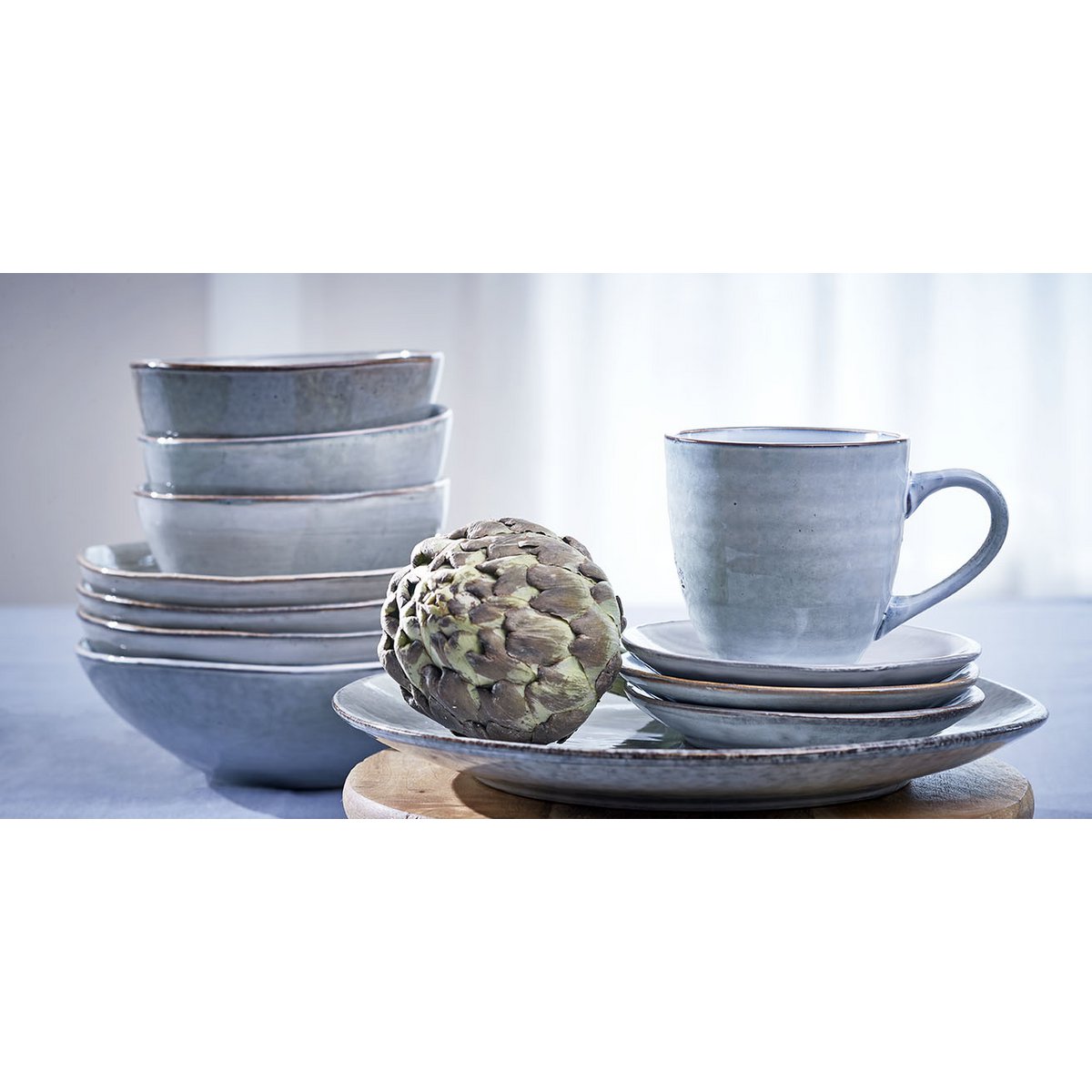 Tabo Service de Vaisselle 4 Personnes - Gris