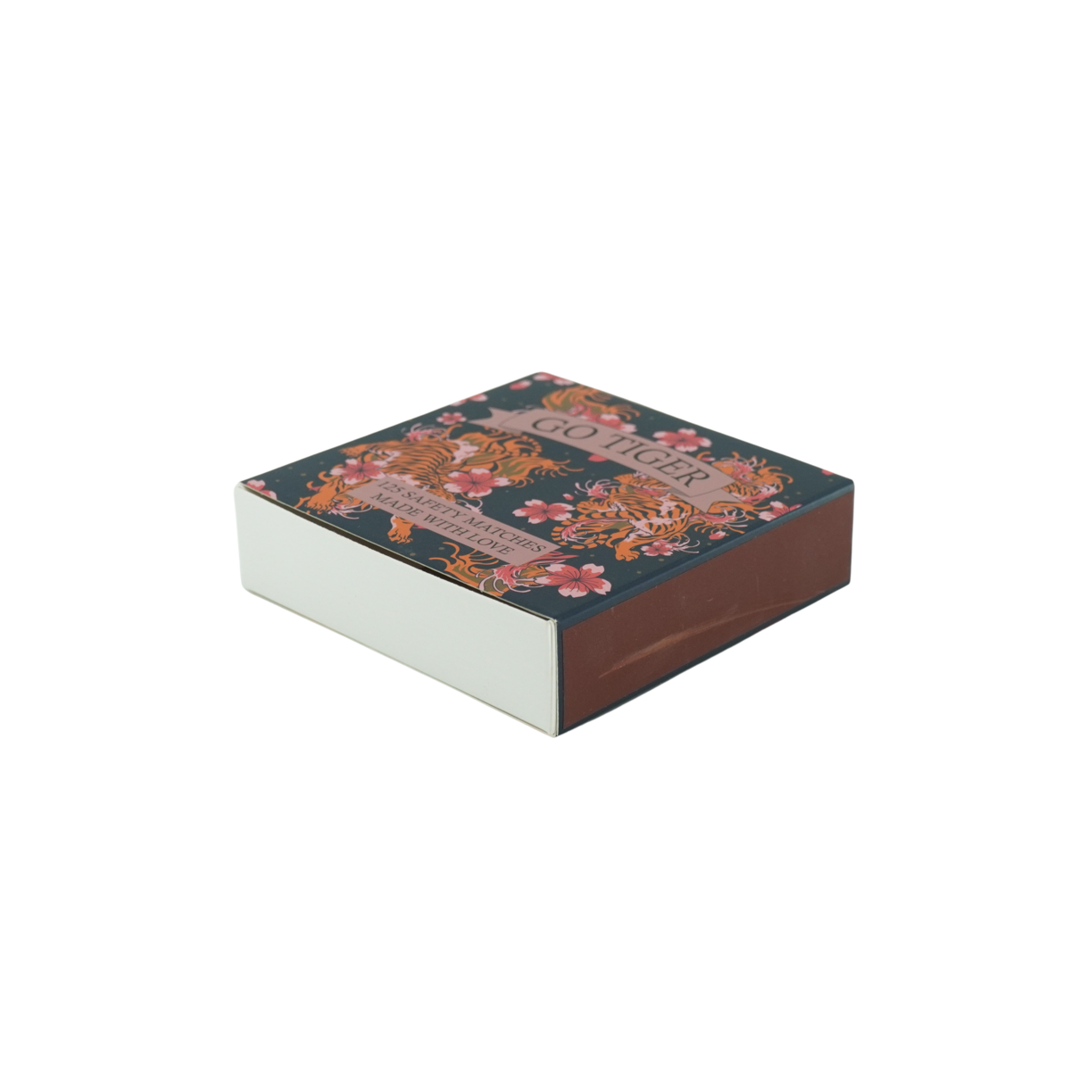 Matchbox - Lucifer Box 'Go Tiger' - Blue / Pink - 11x11x3cm