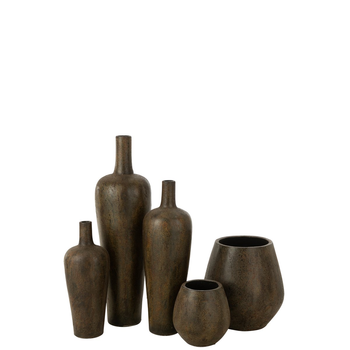 J-Line Vase Victor Ciment Marron Grand