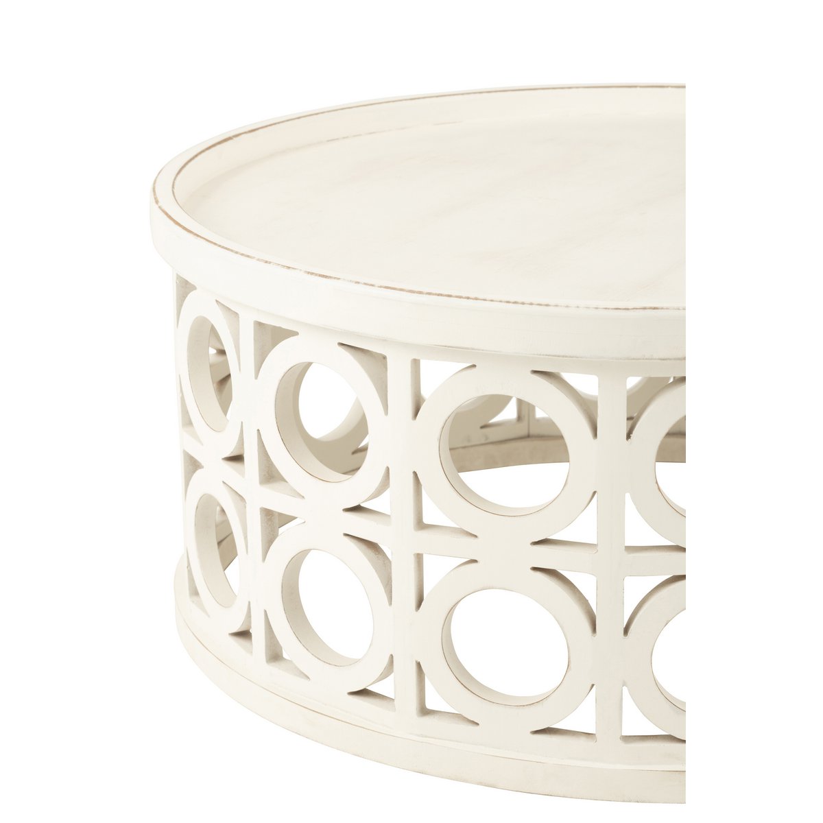 Table basse J-Line en épicéa sculpté/MDF blanc