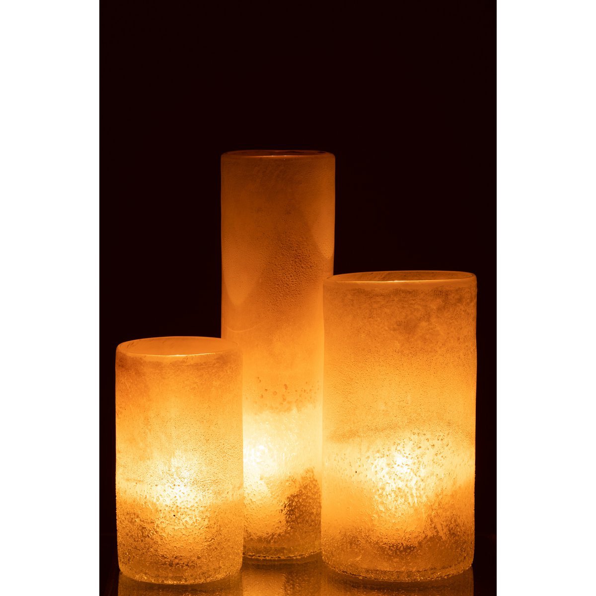 Vase J-Line Cylindre - verre - beige - grand