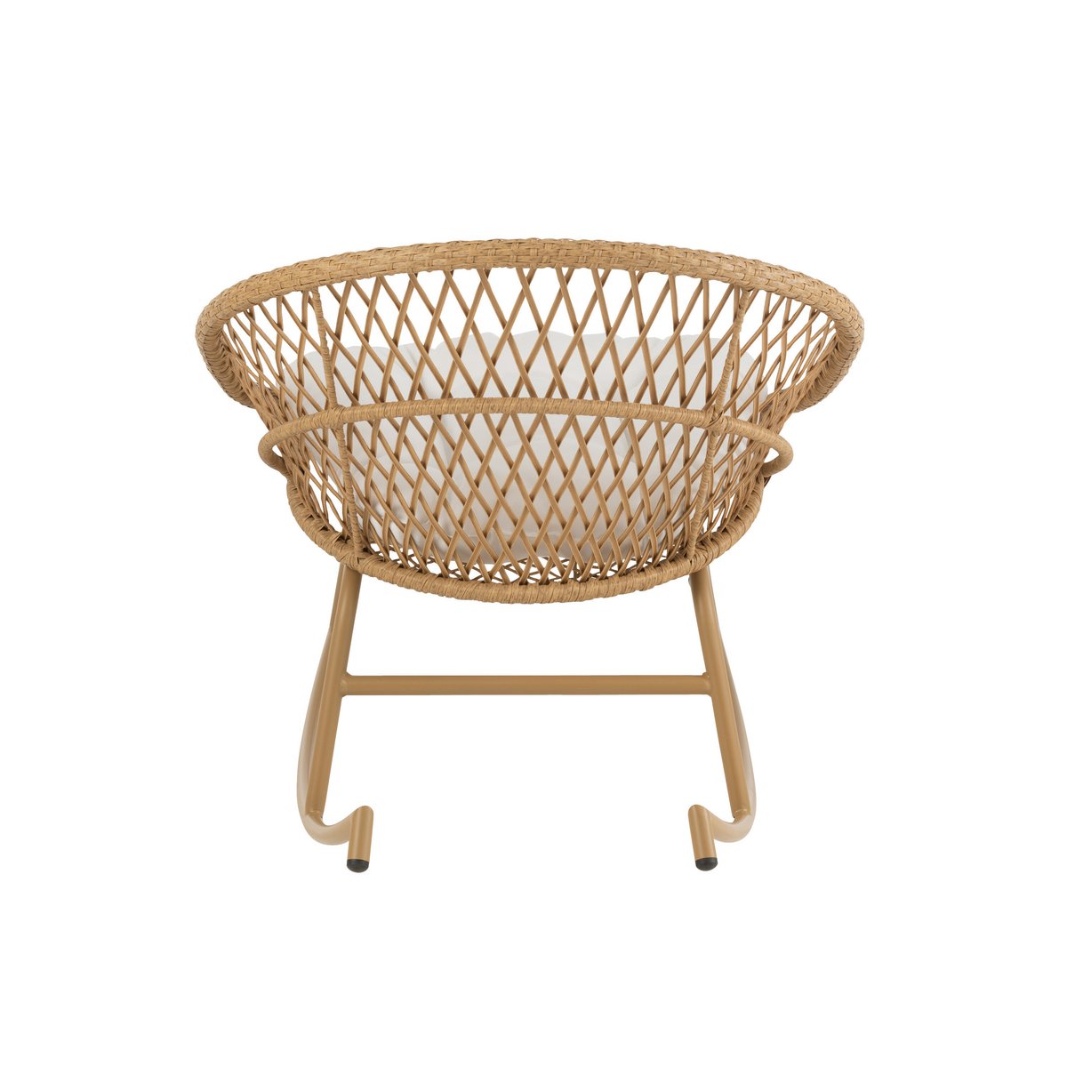 J-Line rocking chair + coussin Zayo - métal/osier - beige