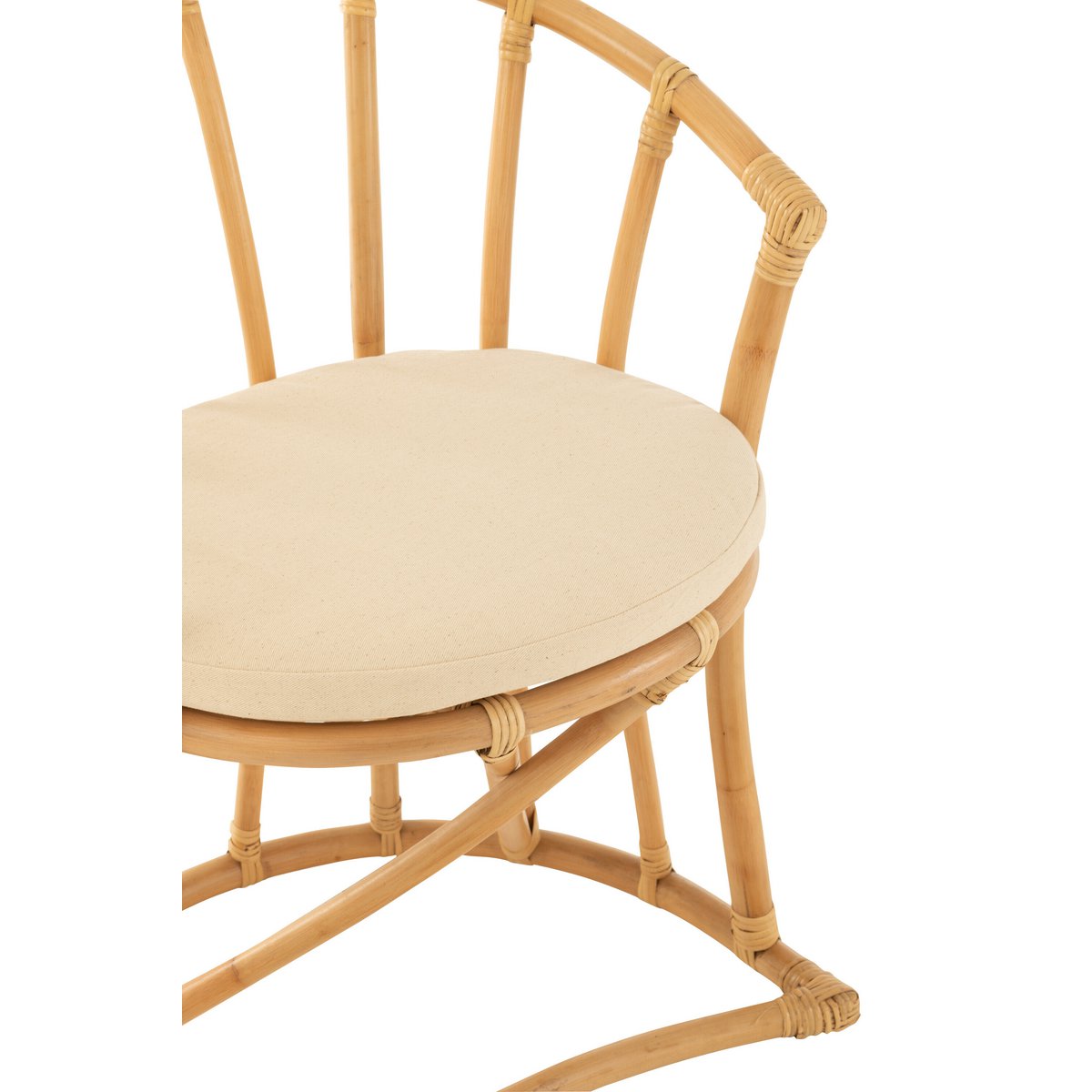 Chaise J-Line + coussin - jute/textile - naturel/blanc