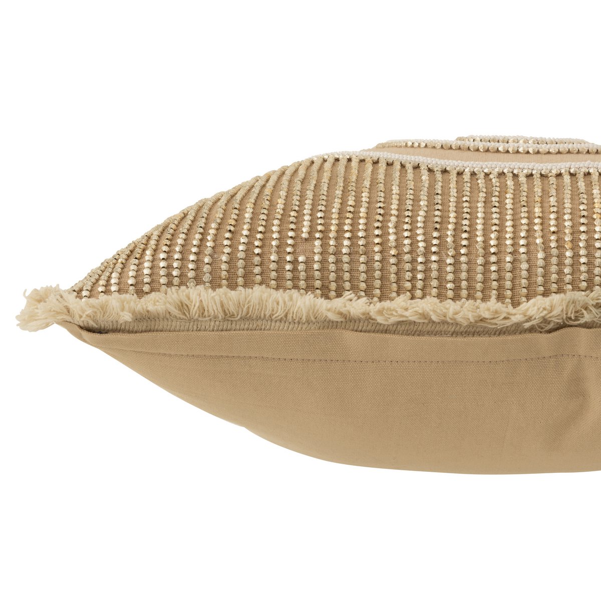 J-Line coussin Circle Ibiza - coton - blanc/beige