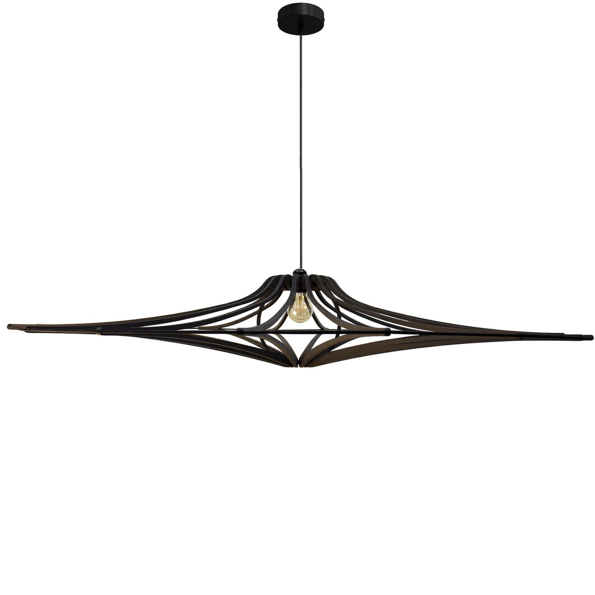 Suspension design bois noir D124 SINGING BLACK- élastique Noir - kit noir