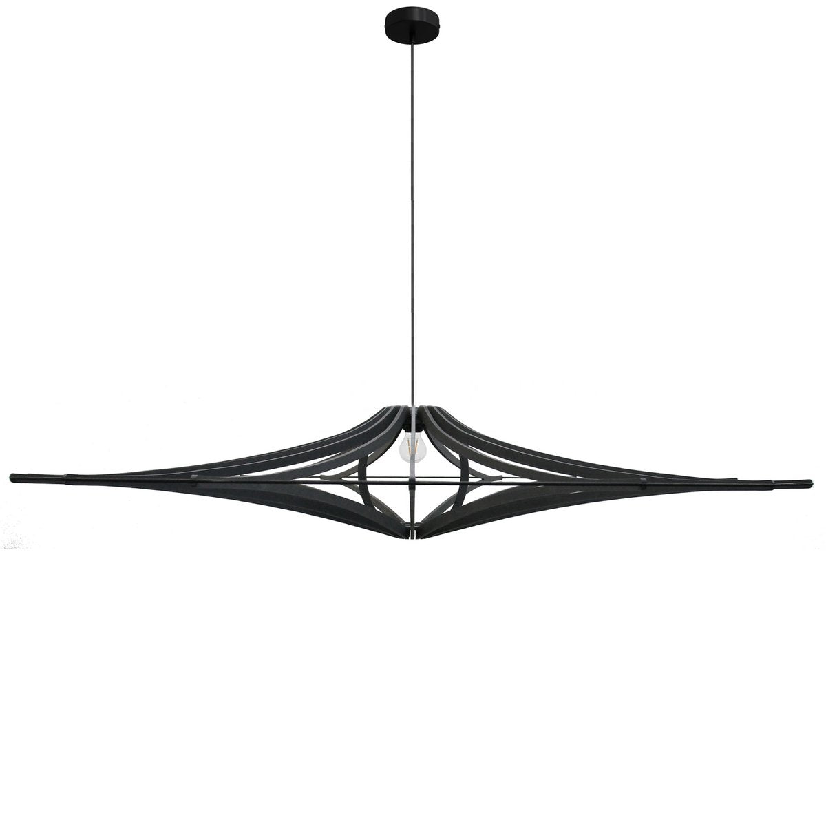 Suspension Design XL D160 cm SINGING Black- élastique Noir- kit rosace métal noir