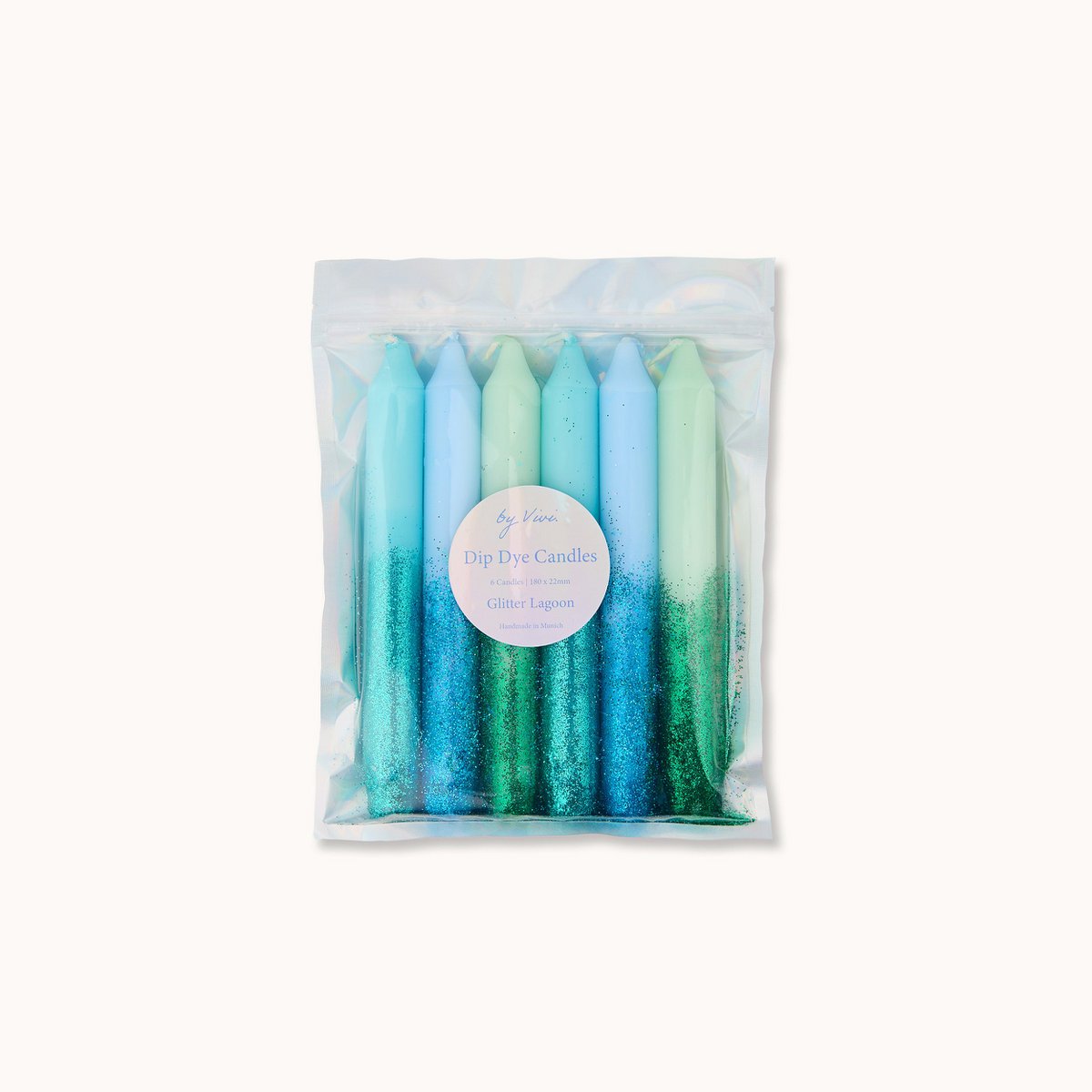 Ensemble de bougies Dip Dye : Ensemble Glitter Lagoon