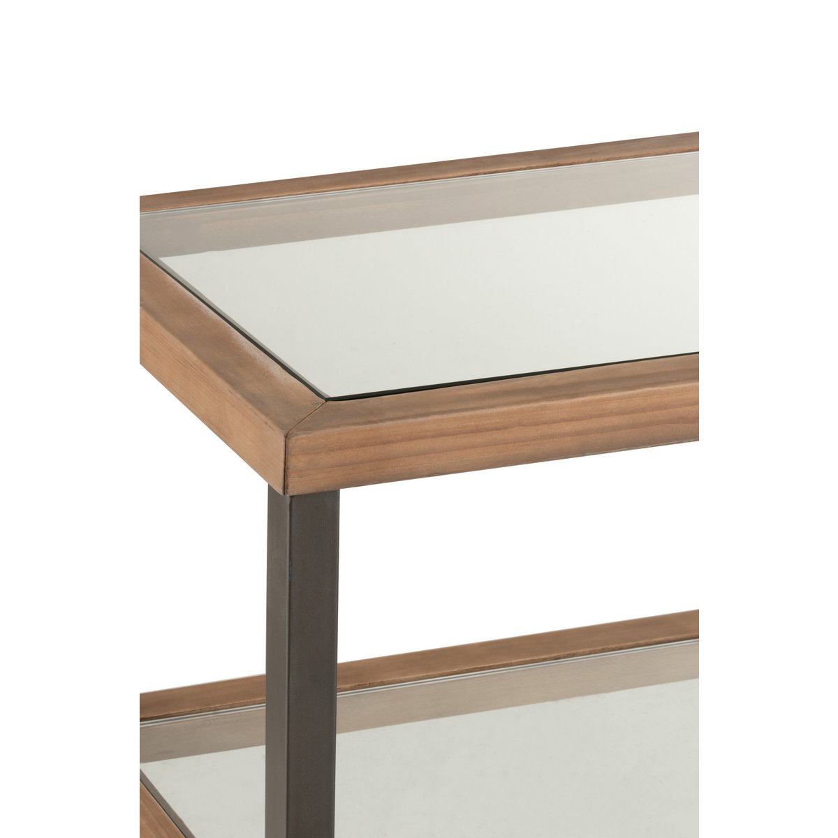 Console J-Line 3 Niveaux Verre/Bois Marron