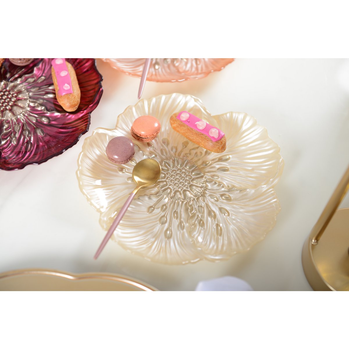 ASSIETTE A DESSERT FLEUR VANILLE