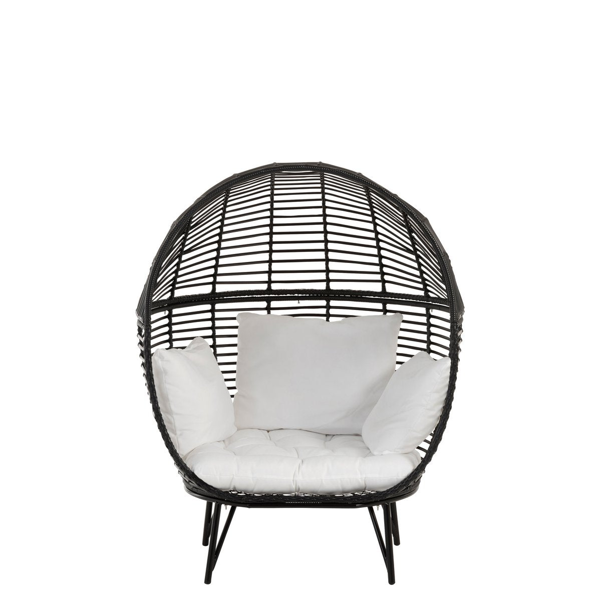 Chaise longue J-Line Ovale - acier - noir