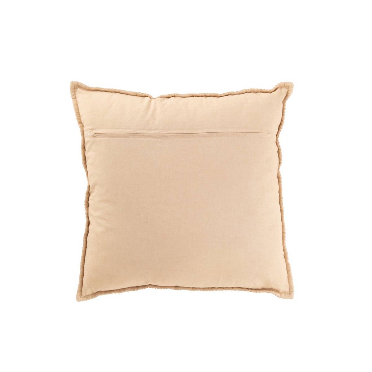 J-Line Coussin Rayures Coton/Polyester Beige