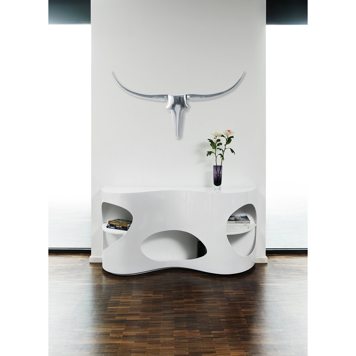 Meuble bas 150x40x75 cm blanc