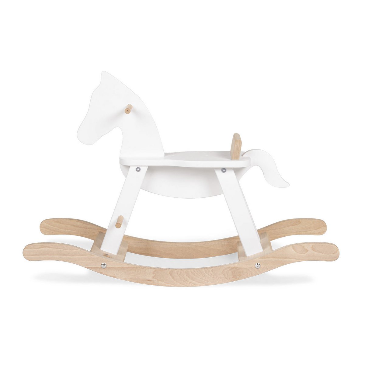 Cheval à bascule 'Pinolino' avec anneau, blanc/naturel