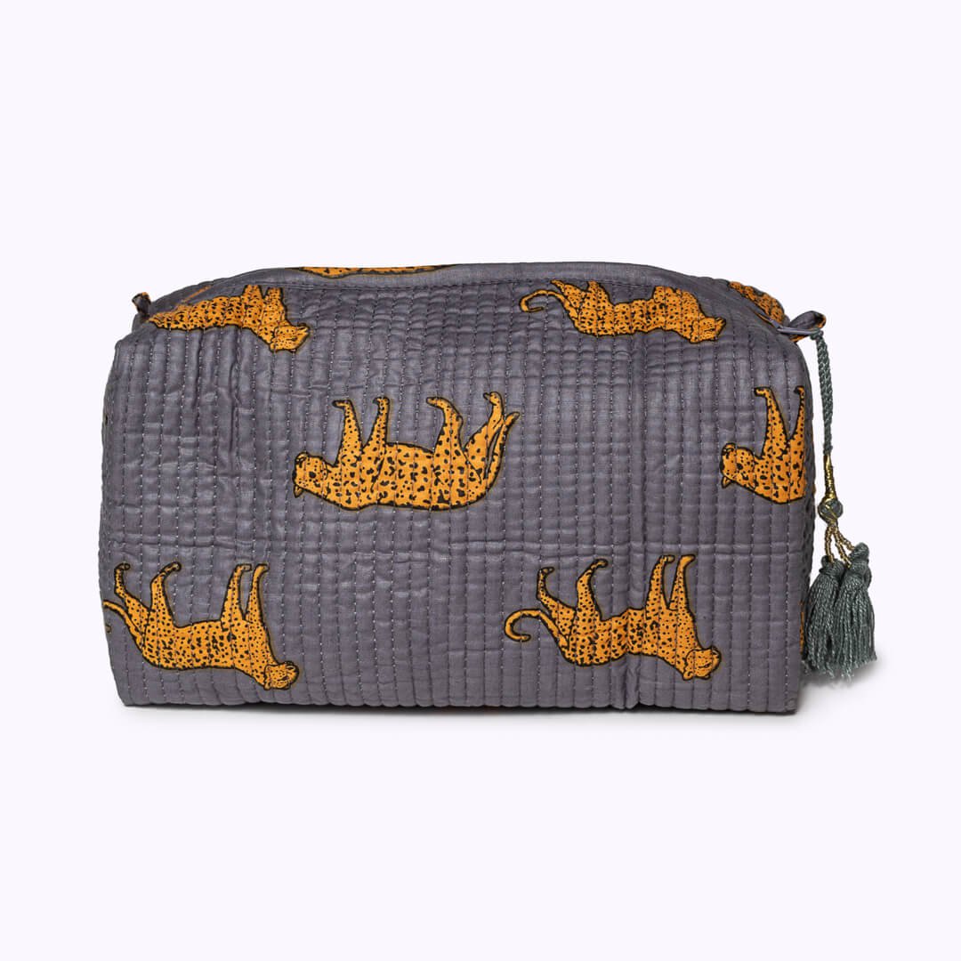 Sac cosmétique "Leopard gris"