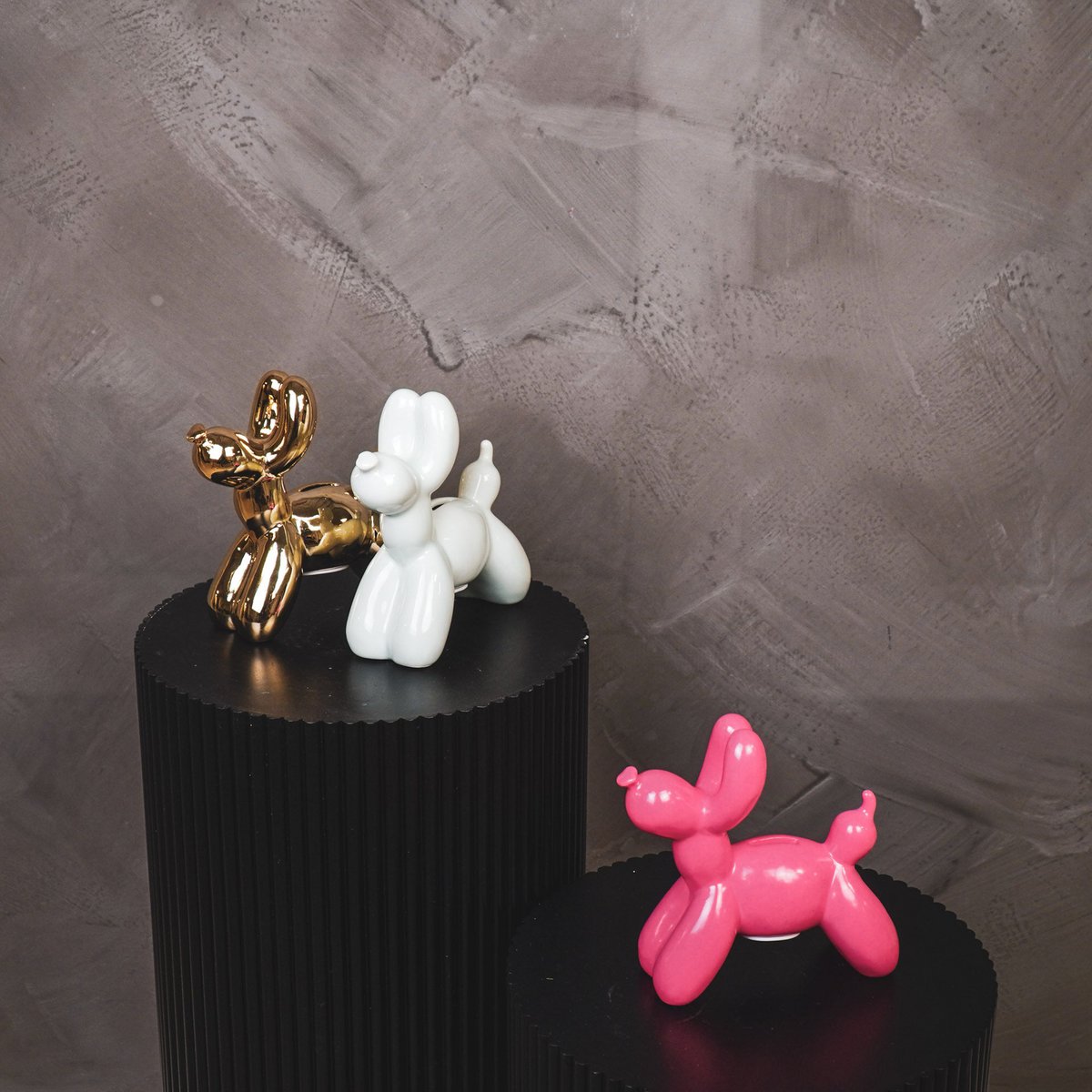 Ornement - Tirelire Ballon Chien - Rose Néon - 17x7x17cm