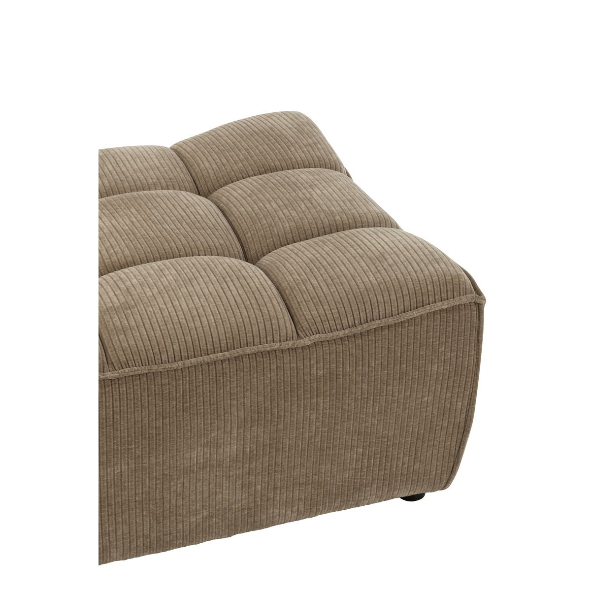 Pouf J-Line Grille Bois de Peuplier/Mousse Taupe Foncé