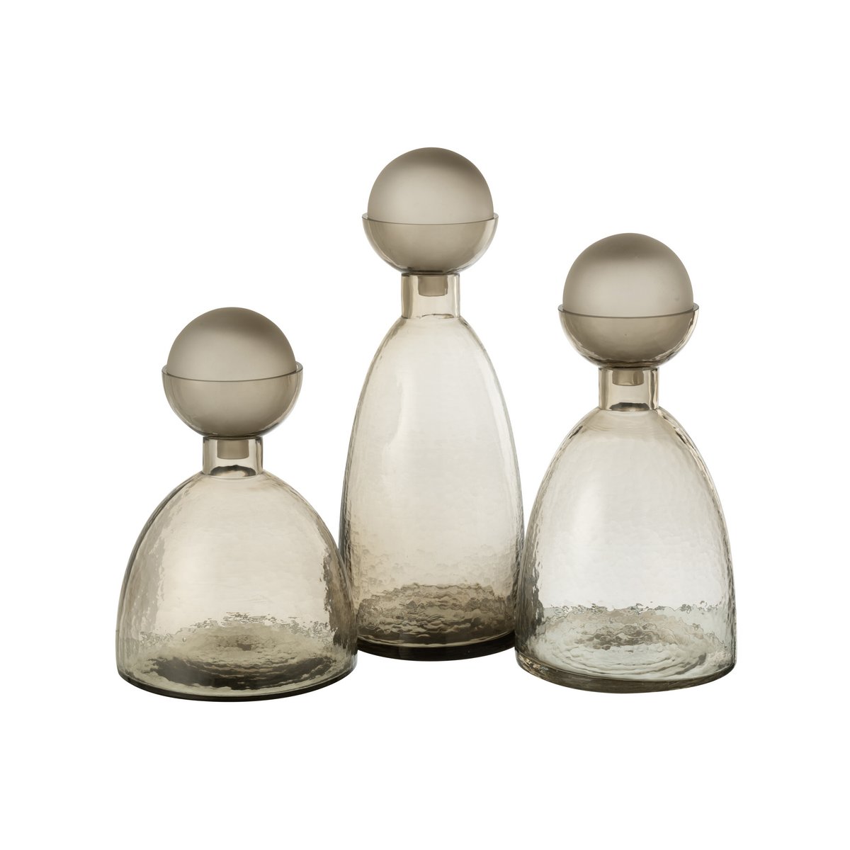 J-Line Vase Bouteille + Bouchon Yara Verre Greige Large