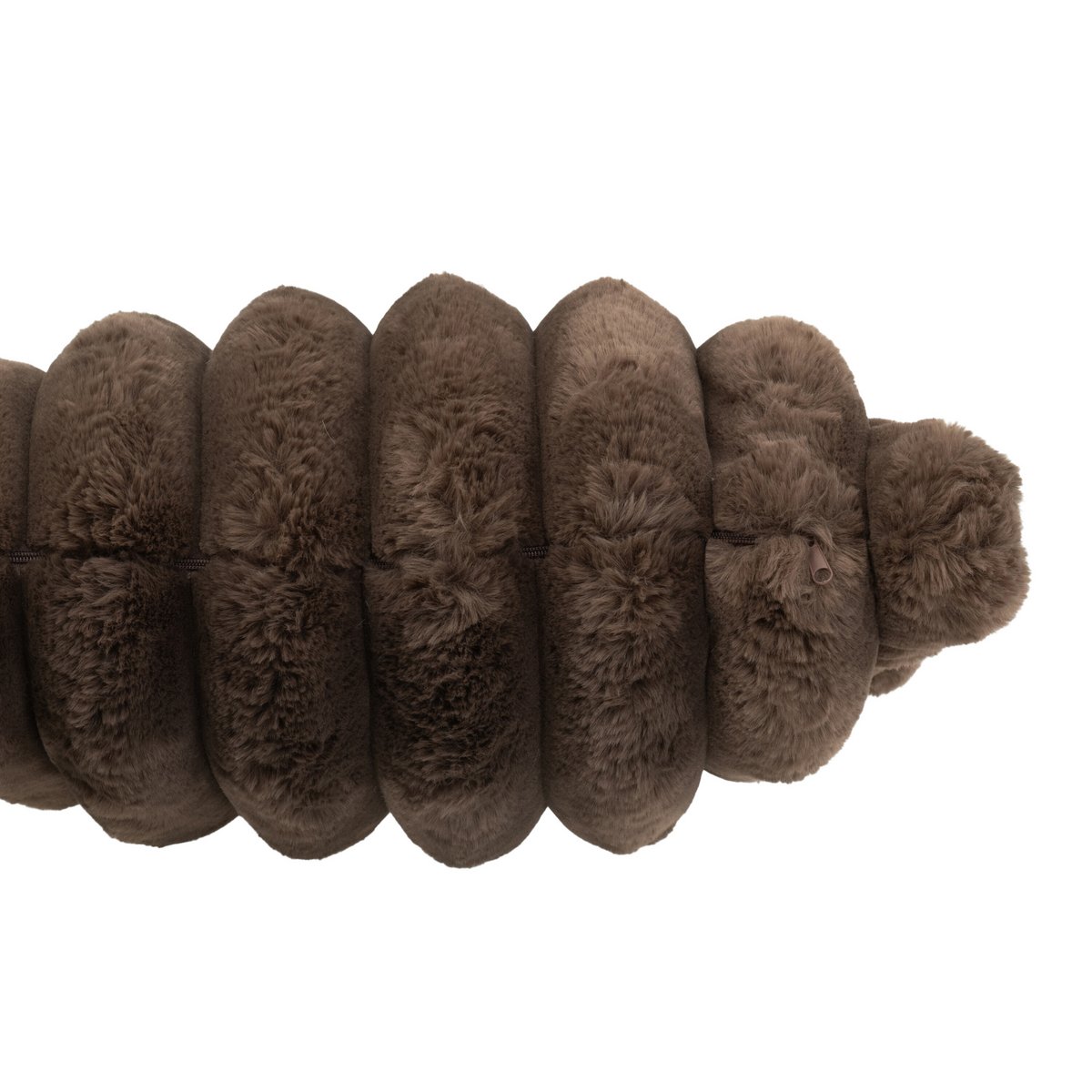 J-Line Coussin Large Velours Côtelé Polyester Chocolat