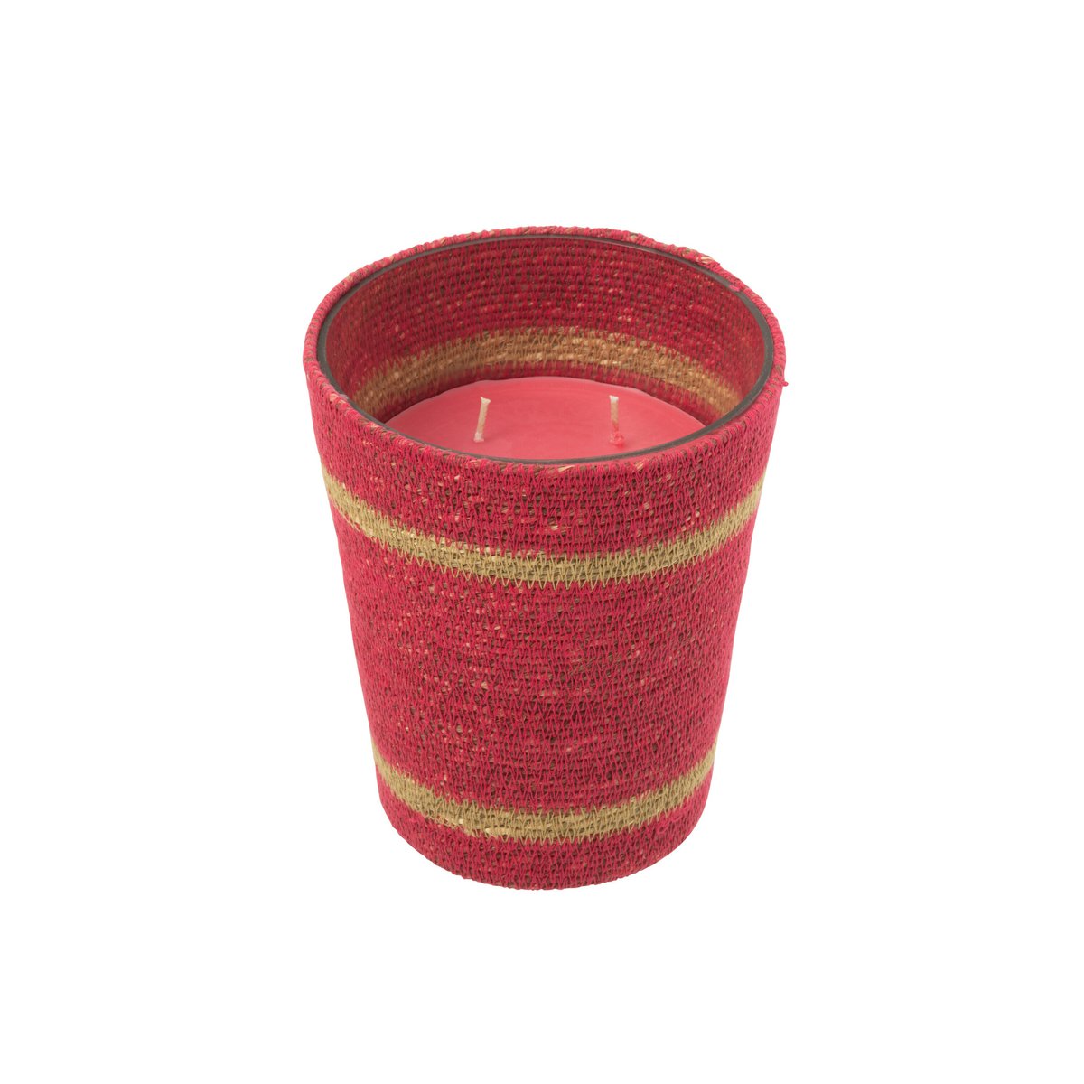 J-Line Bougie Parfumée Panier Cire Fuchsia Large - 75 Heures