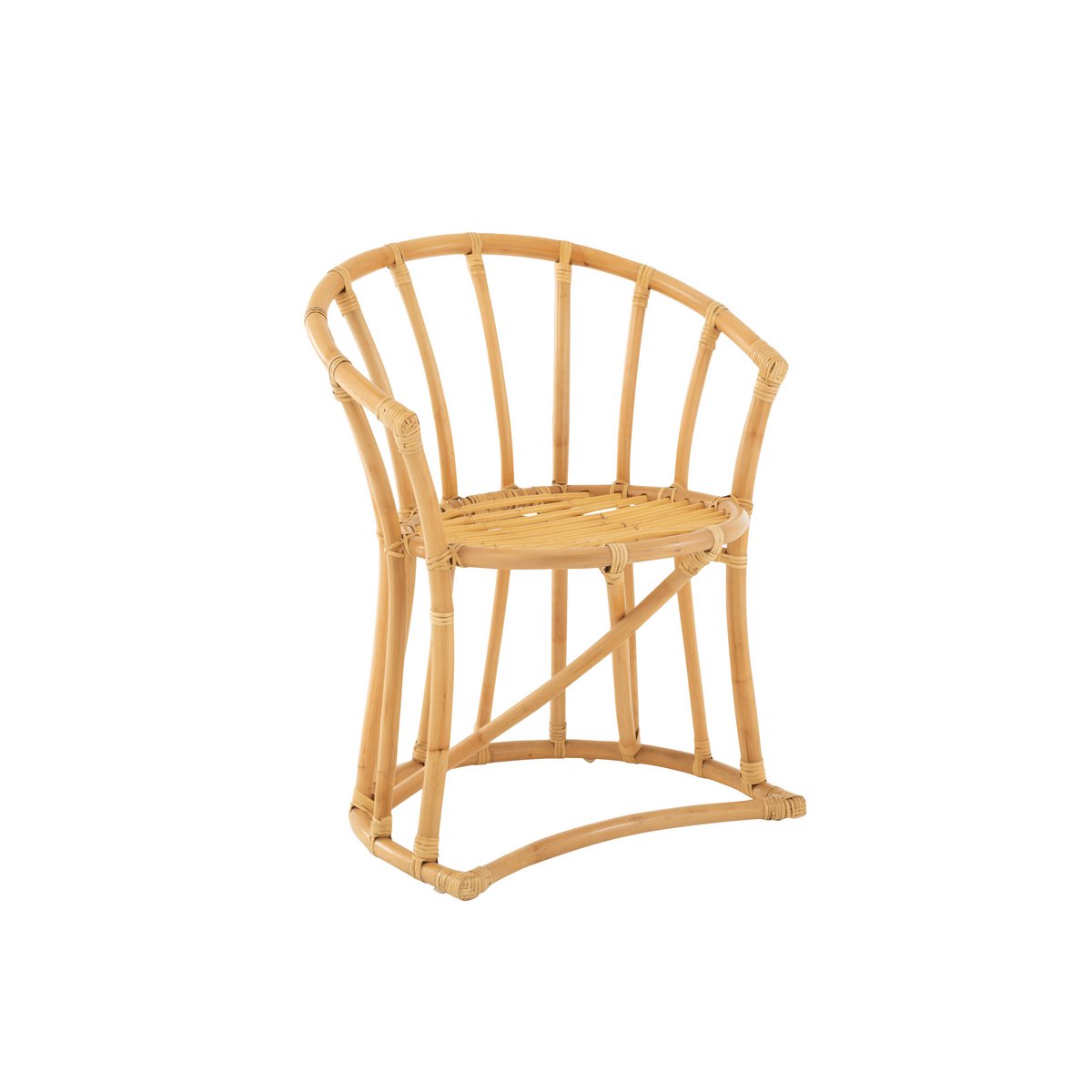Chaise J-Line + coussin - jute/textile - naturel/blanc