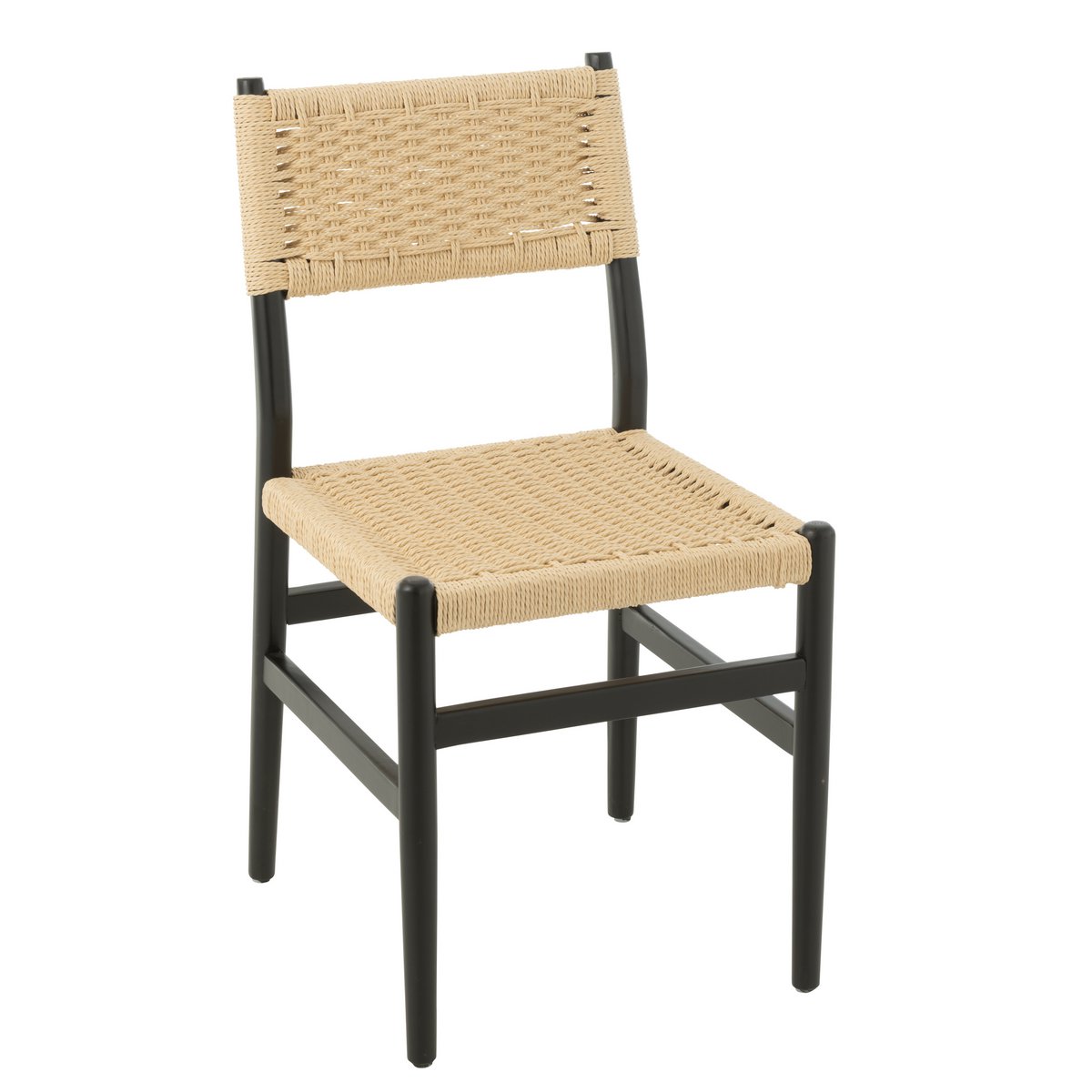J-Line Chaise Lap Hêtre/Corde Noir