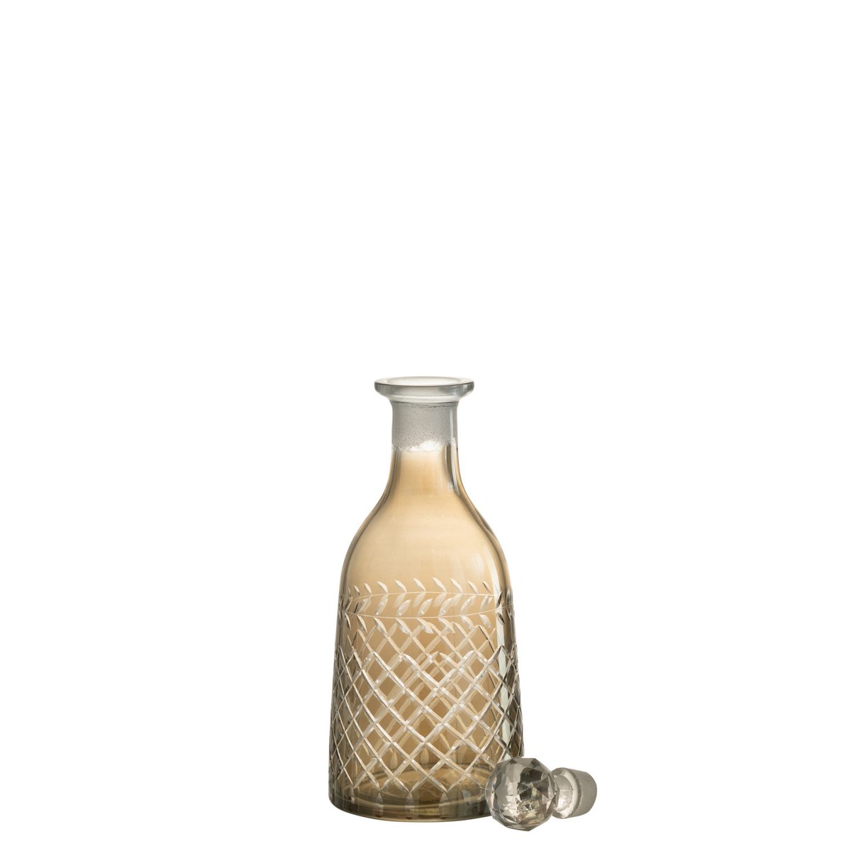 J-Line Carafe Branche à Carreaux Verre Fumé