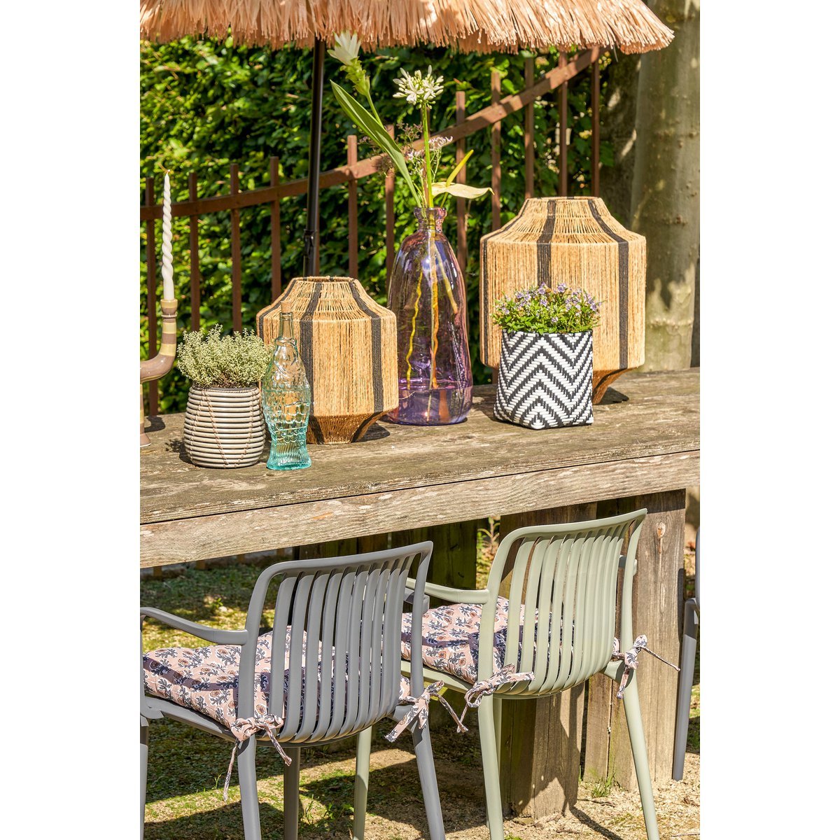 Chaise de jardin Paloma / L53 x l53 x H78 cm - Polypropylène - Gris