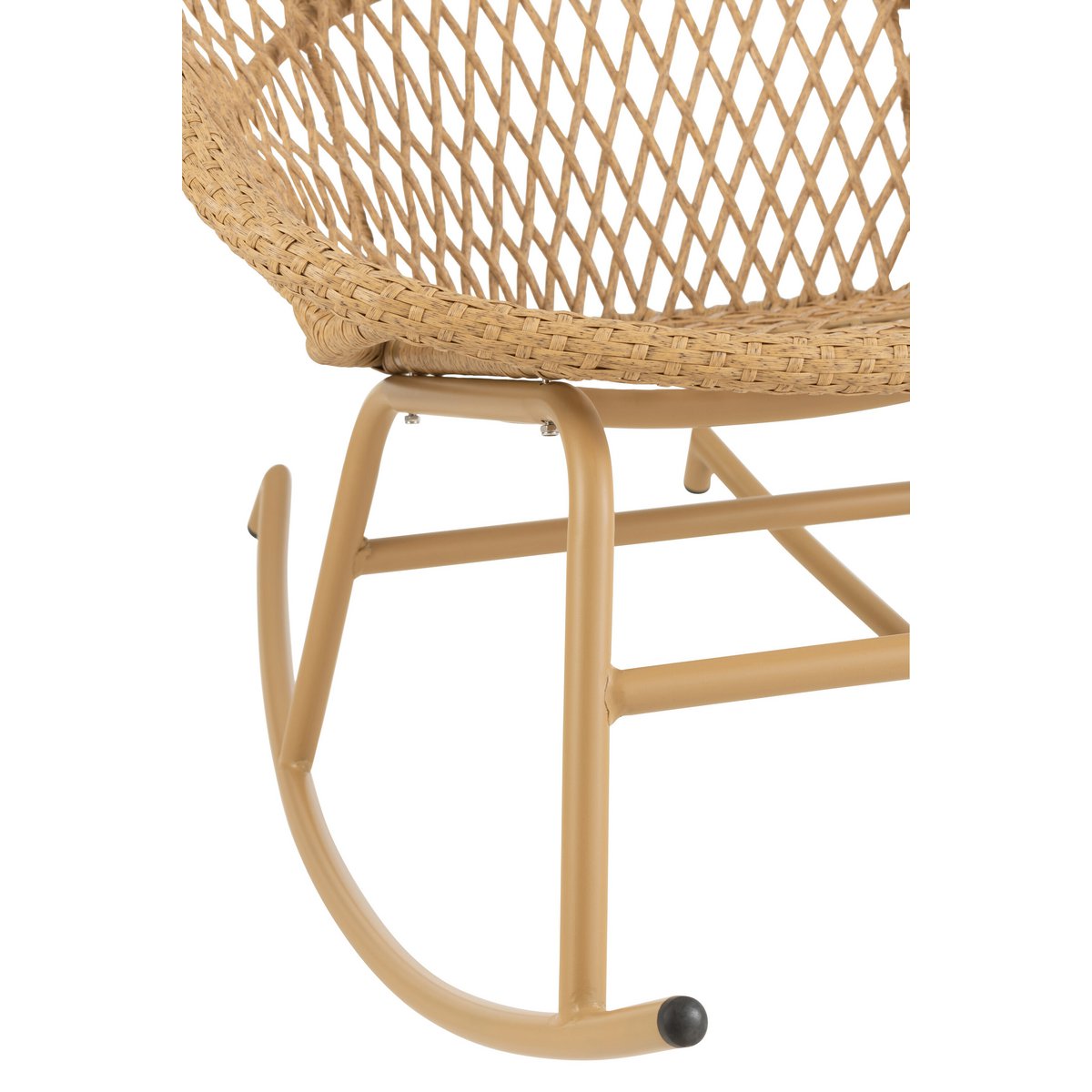 J-Line rocking chair + coussin Zayo - métal/osier - beige
