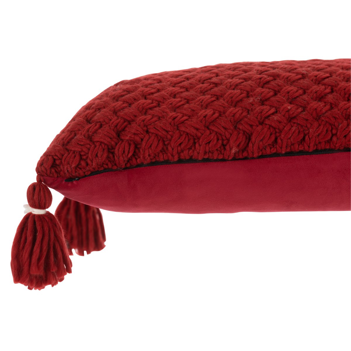 J-Line coussin Crochet Brosse Acrylique - polyester - rouge