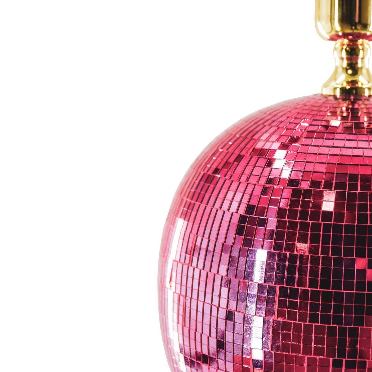 Lampe - Disco Ball - Glass - rose - 20x20x20cm