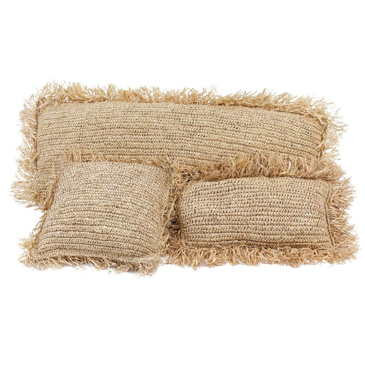 La Housse de Coussin Raphia Rectangulaire - Naturel - 35x100