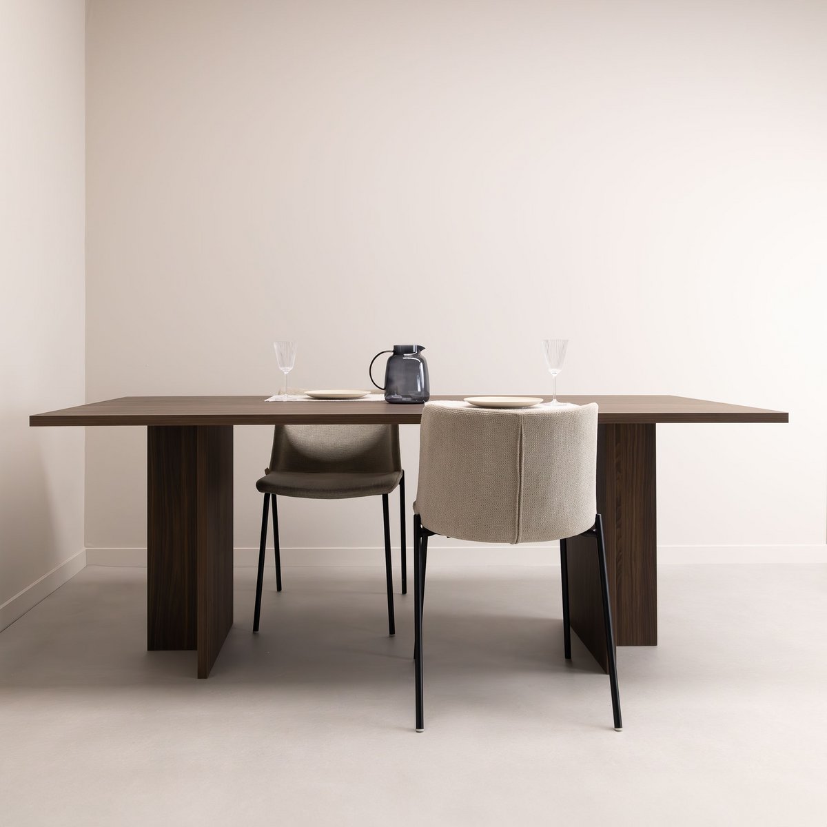 Table à manger Clay 200 x 100cm, coloris marron noyer