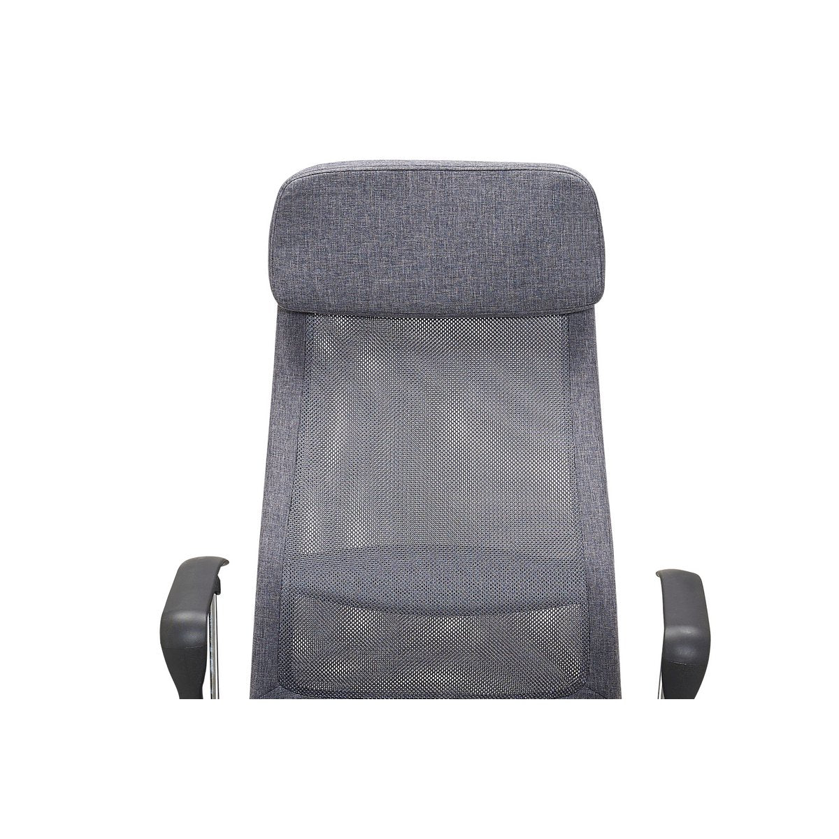 Chaise de bureau grise avec revêtement en résille et tissu