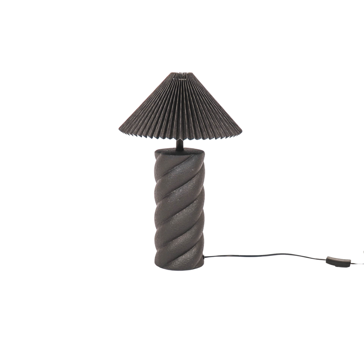 Abat-jour - Plissé - Polyester - Noir - 6x29,5x18cm