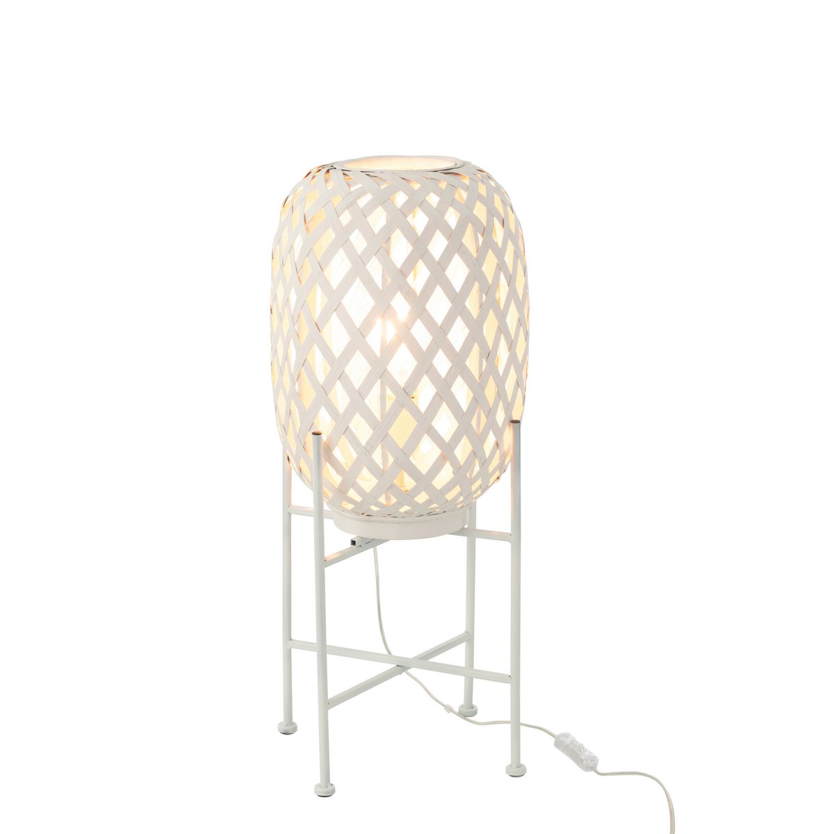 Lampe sur pied J-Line - bambou - blanc