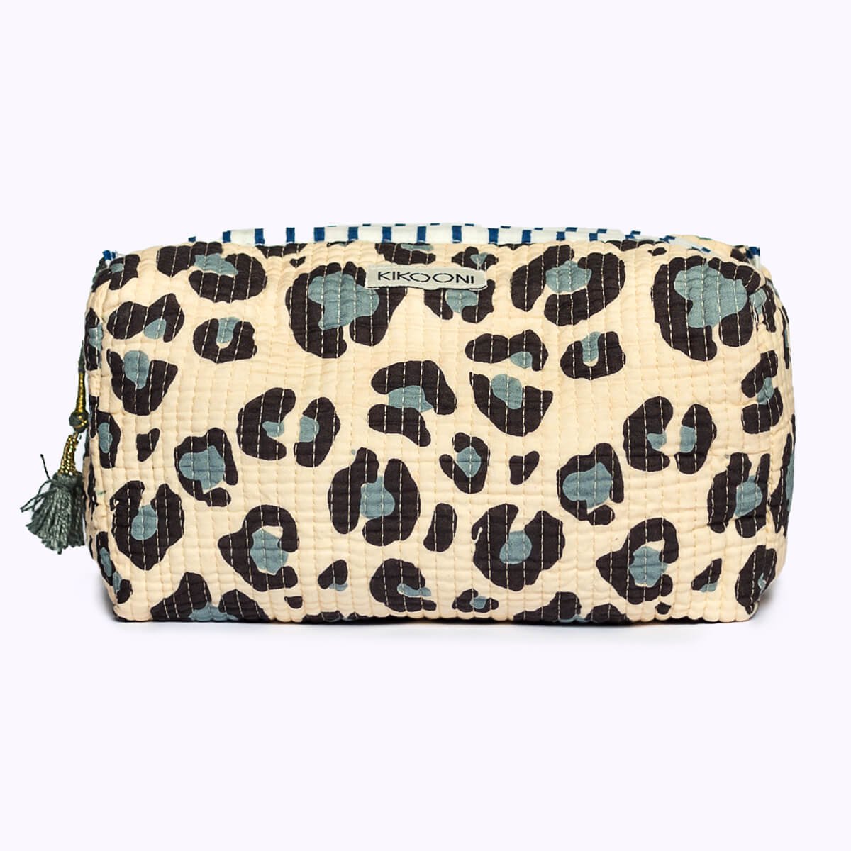 sac cosmétique fait main "Blue Leo"