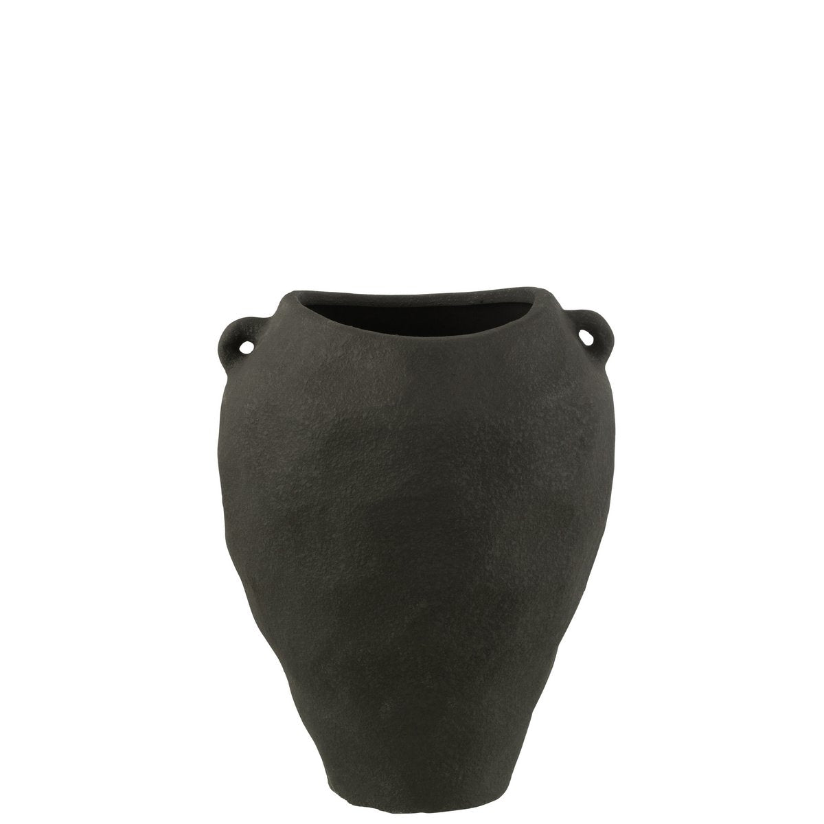 Vase J-Line Clara Clay - céramique - noir - 38,00 cm de haut