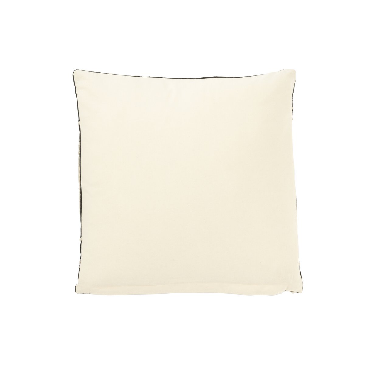 J-Line Coussin Carré Rayures/Nœuds Coton Noir/Blanc