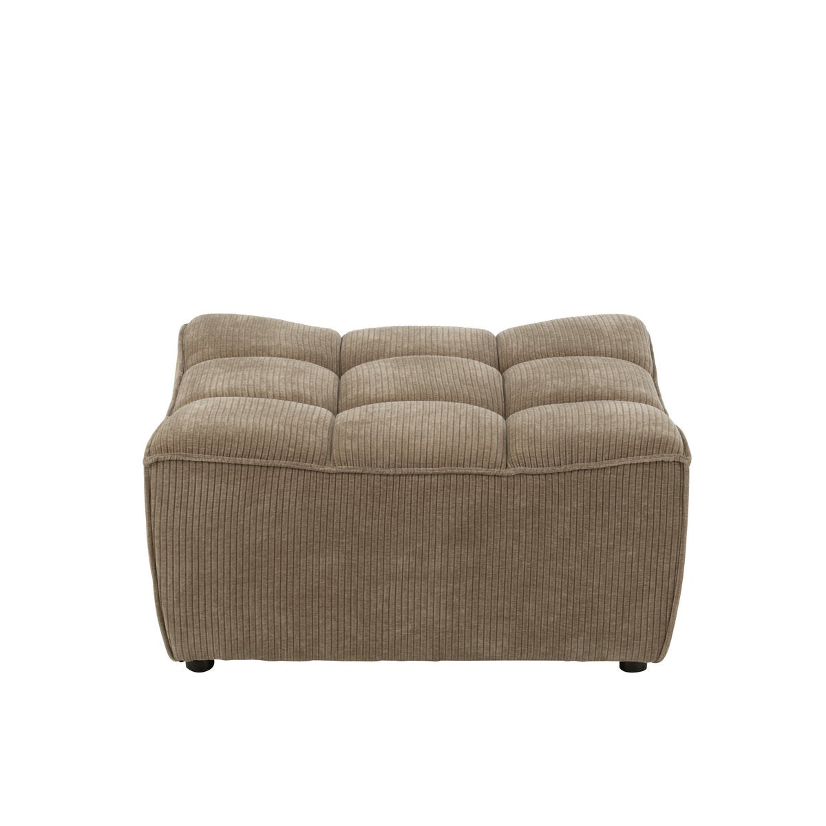 Pouf J-Line Grille Bois de Peuplier/Mousse Taupe Foncé