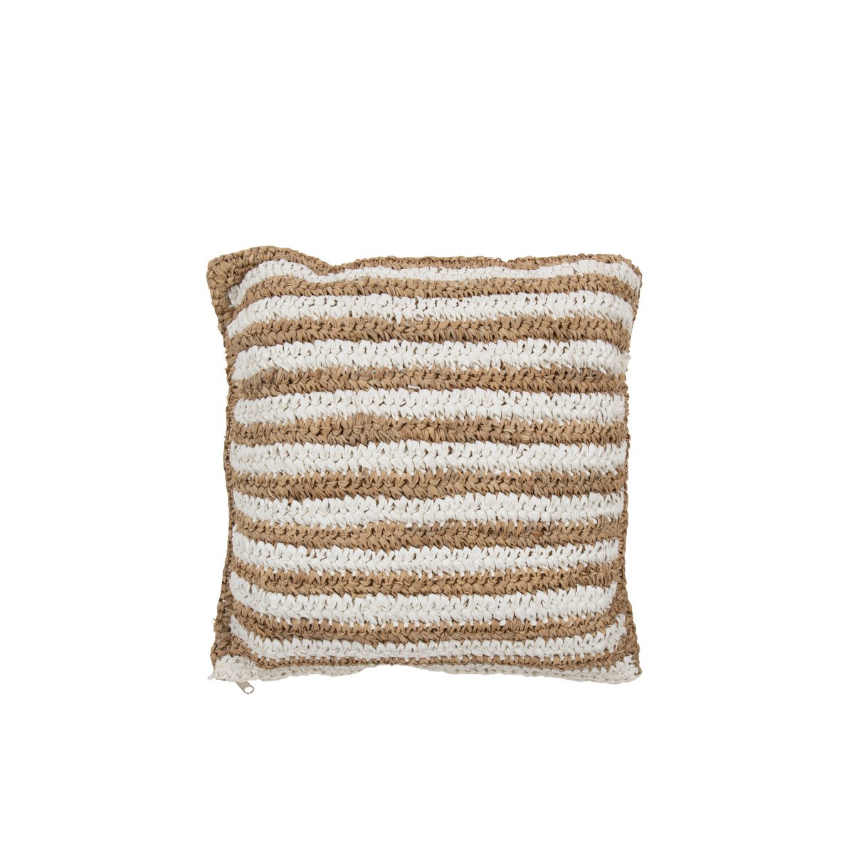 J-Line coussin Stripes Mendong - coton - blanc