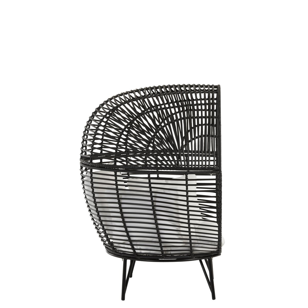 Chaise longue J-Line Ovale - acier - noir