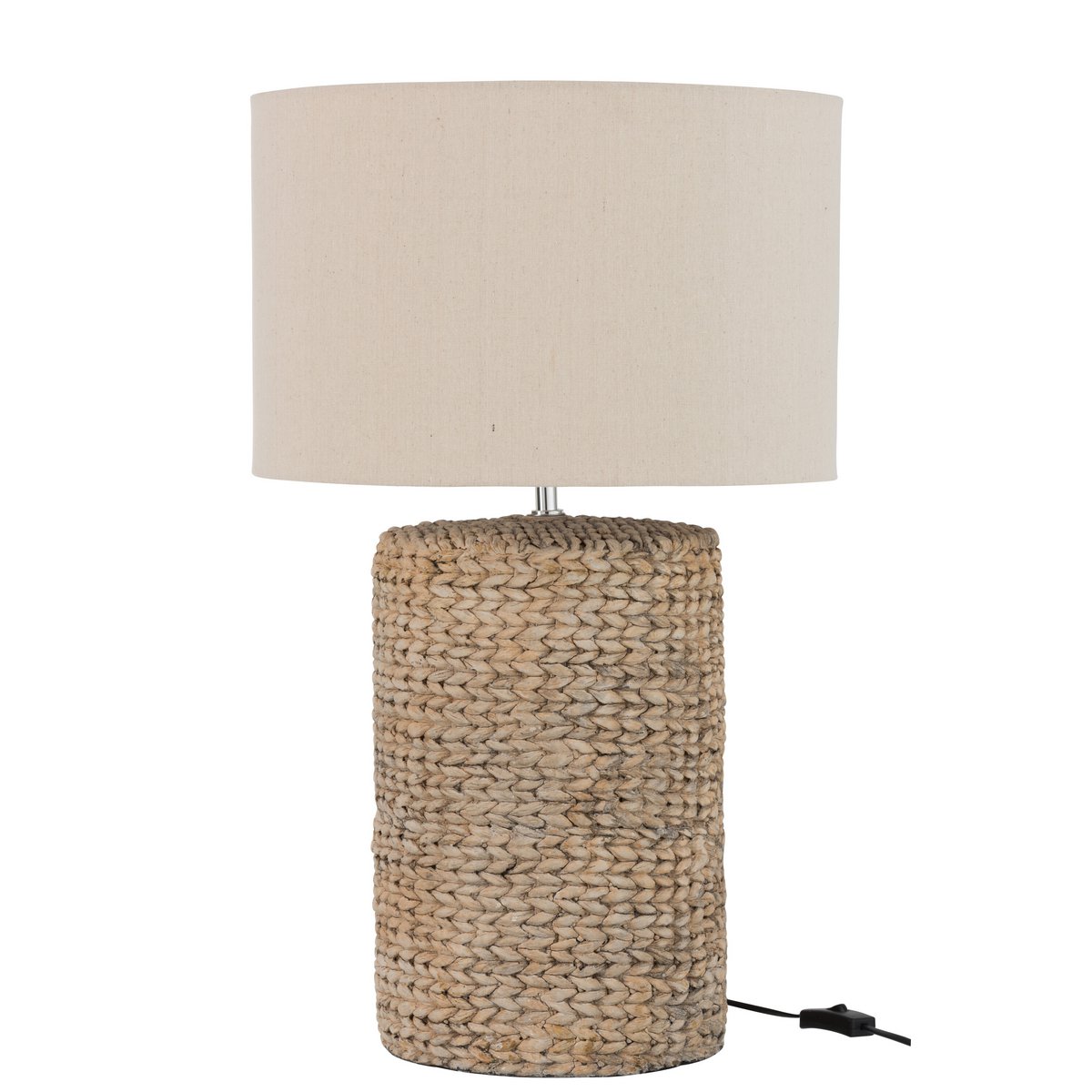 Pied de lampe J-Line + Abat-jour Thick Braid béton/coton - naturel - grand