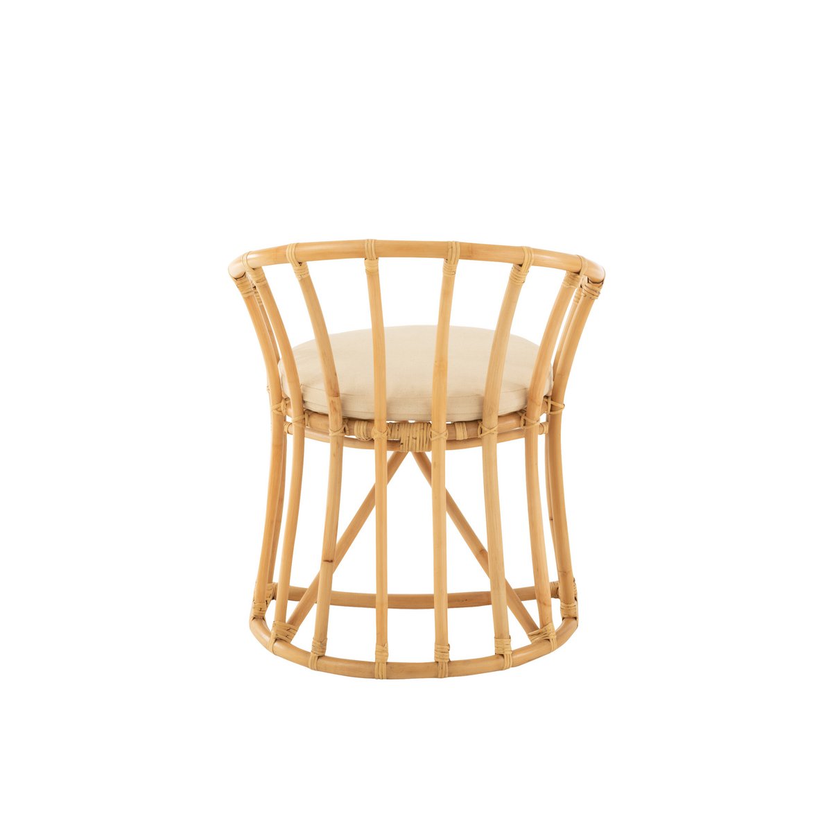 Chaise J-Line + coussin - jute/textile - naturel/blanc
