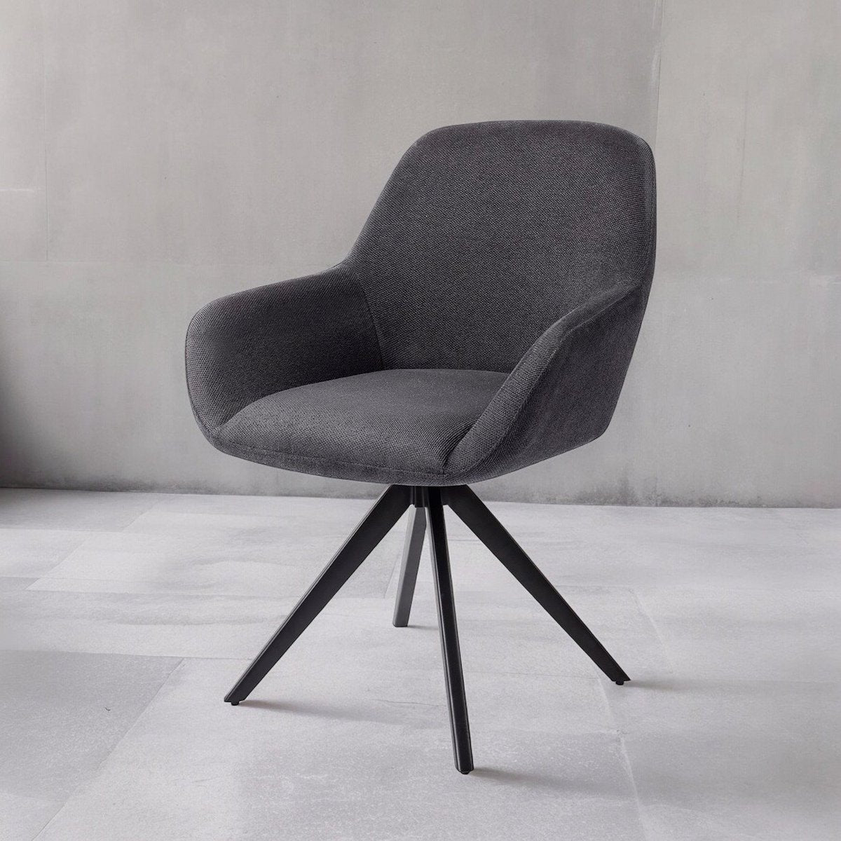 Jesper Home Kushi Chaise de Salle à Manger Tourner Noir