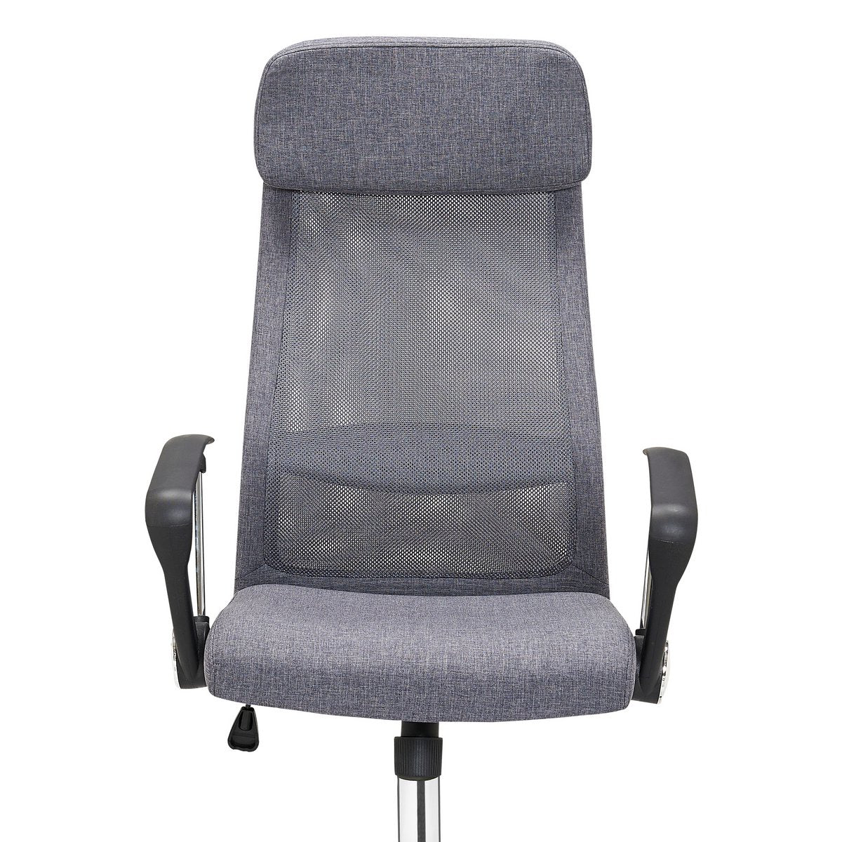 Chaise de bureau grise avec revêtement en résille et tissu