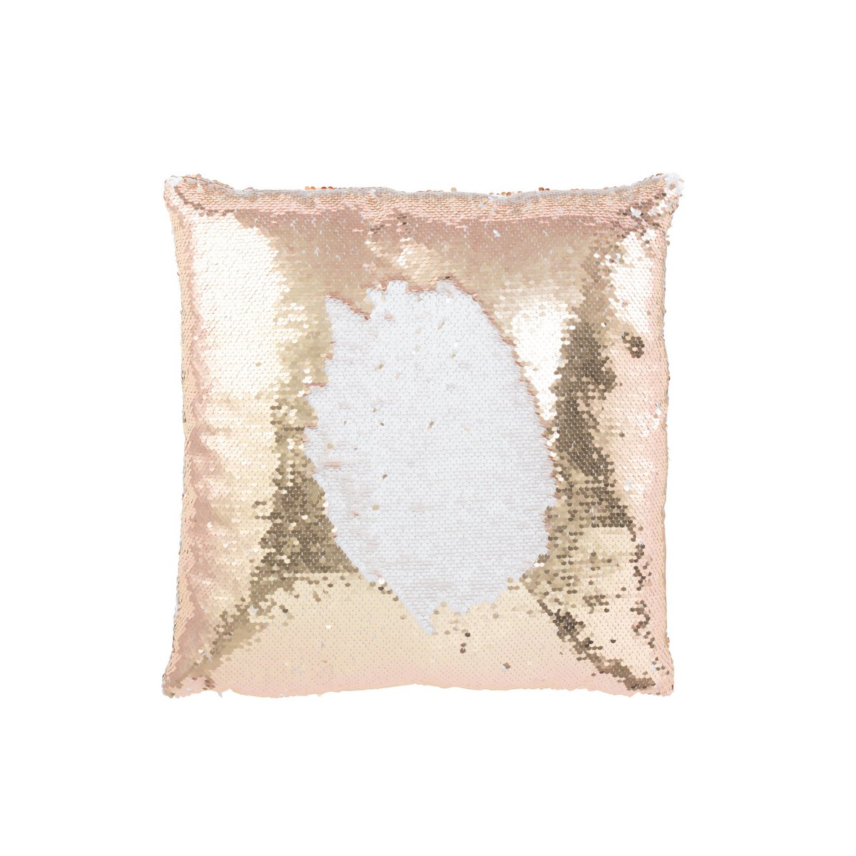 J-Line Coussin Réversible Paillette Champagne/Blanc