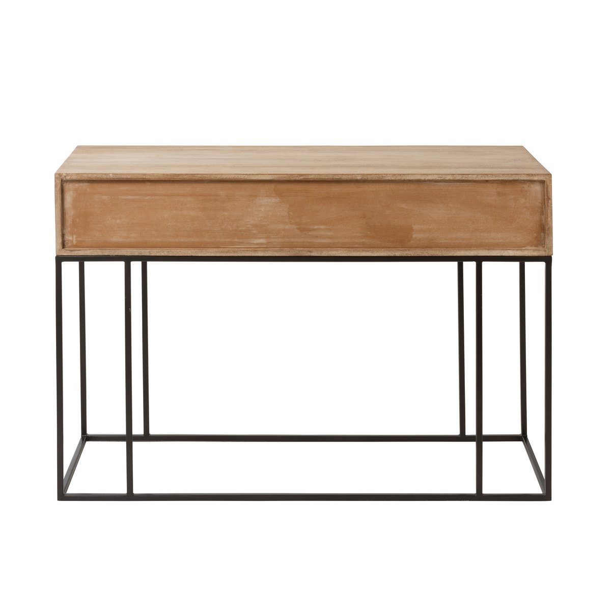 J-Line Console 3 Tiroirs Tressé Roseau Manguier Naturel